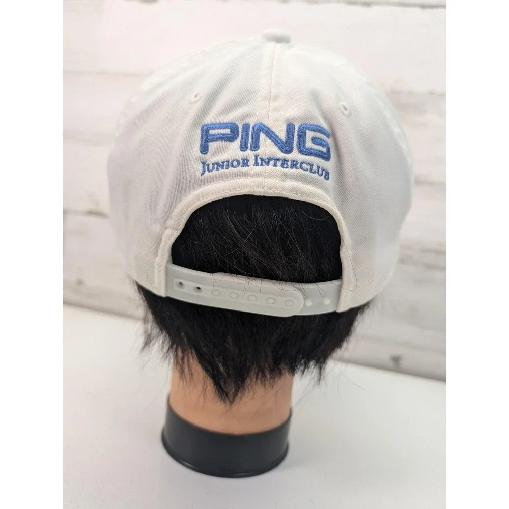 PING Hat Cap Snap Back White Golf‎ Junior Interclub Flexfit Embroidered Mens